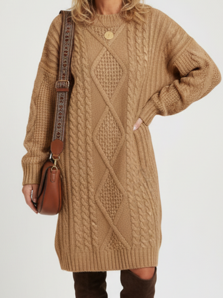 Ciara - Oversized Cable Knit Dress