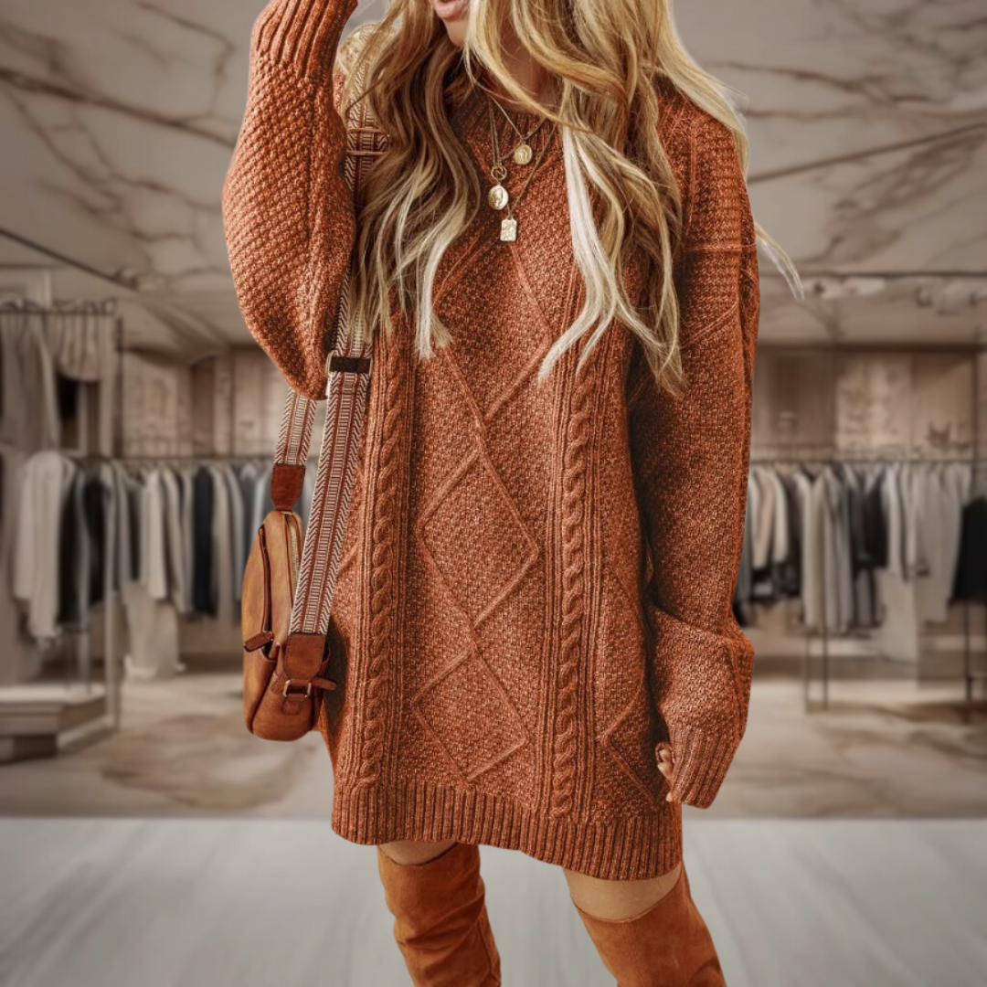 Ciara - Oversized Cable Knit Dress