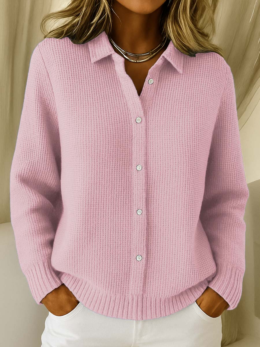 Elaine-Classic Knit Button Cardigan