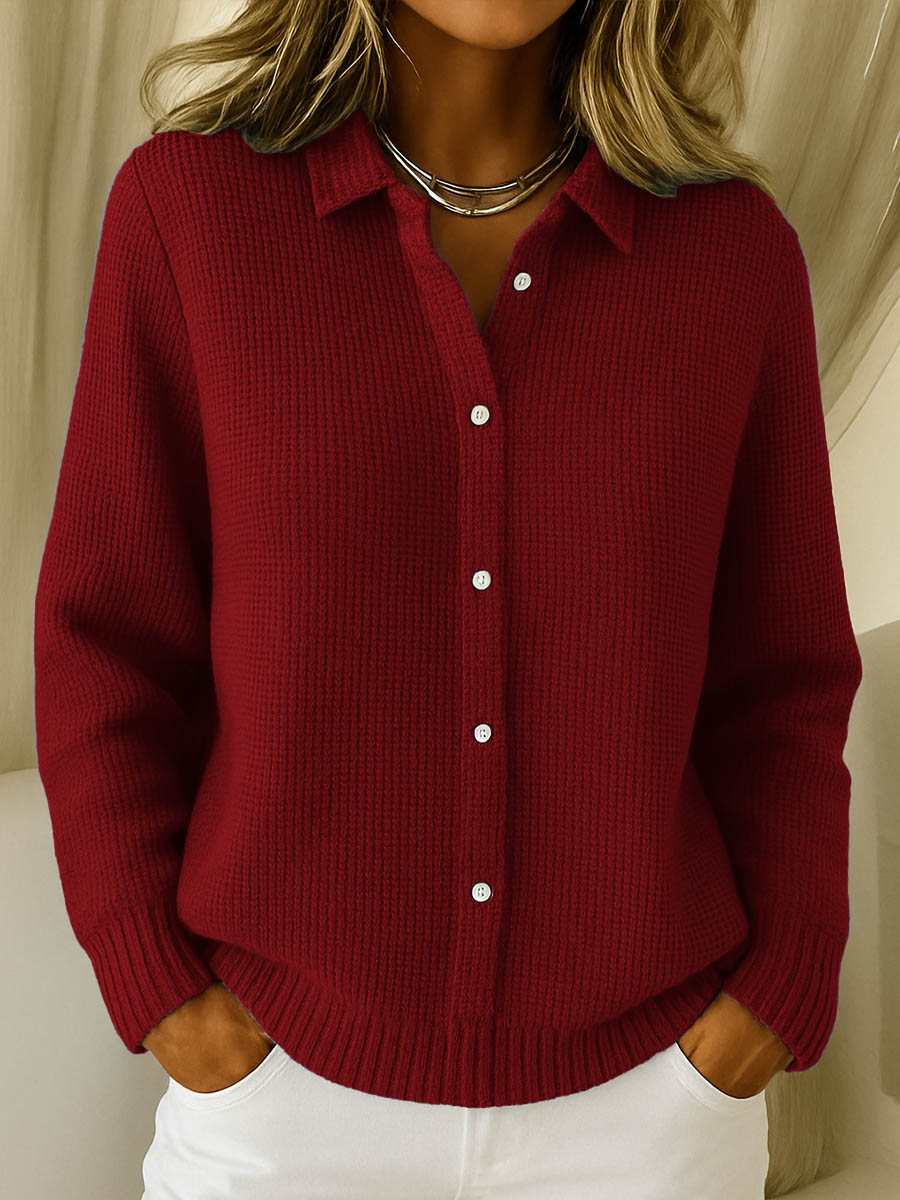 Elaine-Classic Knit Button Cardigan
