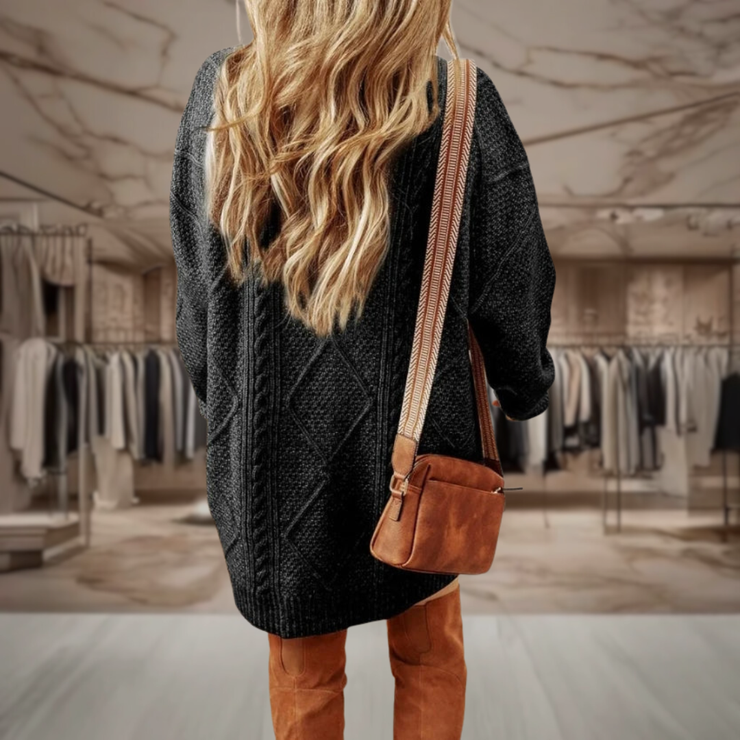 Ciara - Oversized Cable Knit Dress