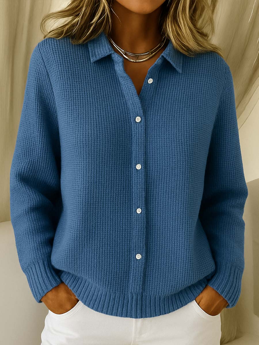 Elaine-Classic Knit Button Cardigan